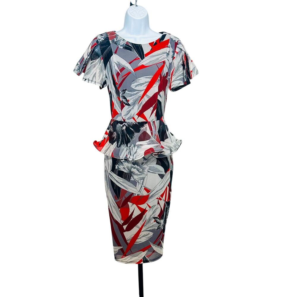 Floral Peplum Pencil Dress